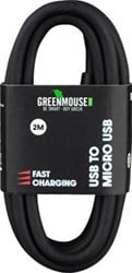 Micro USB naar USB A data kabel 2 meter Green Mouse