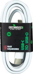 USB C kabel 2 meter wit Green Mouse