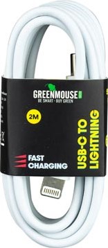 iPhone kabel 2 meter wit USB C naar Lightning Green Mouse