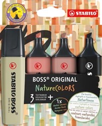 STABILO BOSS ORIGINAL NatureCOLORS markeerstift etui van 4 stuks assorti