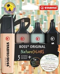 Markeerstift STABILO Boss 70/4 nature colors etui à 4 stuks