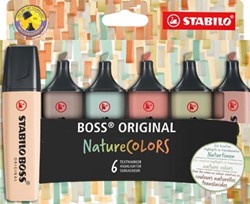 STABILO BOSS ORIGINAL NatureCOLORS markeerstift etui van 6 stuks assorti