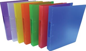 Alpha ringmap voor A4 uit Pp 2 ringen van 25 mm geassorteerde transparante kleuren-2