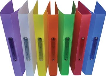 Alpha ringmap voor A4 uit Pp 2 ringen van 25 mm geassorteerde transparante kleuren-3