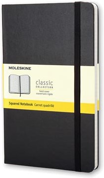 Notitieboek harde kaft 13 x 21 cm geruit zwart Moleskine Notitieboek 192 bladzijden