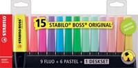 Stabilo BOSS Original markeerstift deskset met 15 stuks in geassorteerde kleuren-2