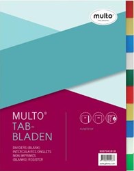 Multo tabbladen Voor A4 formaat, 23-gaatsperforatie, 10-delig, geassorteerde kleuren