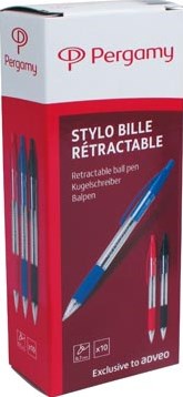 Pergamy balpen Retract medium punt blauw-2