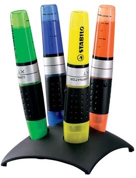 Stabilo Markeerstift Luminator set 4 stiften op tafelstandaard