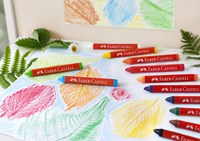 Waskrijt Faber-Castell driehoekig assorti set à 12 stuks-2