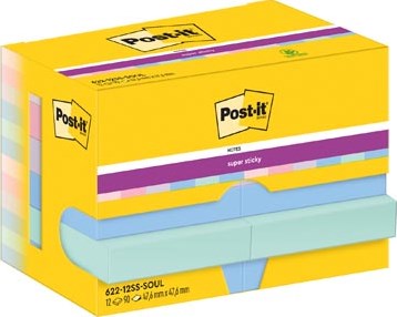Post-It Super Sticky Notes Soulful 90 vel 476 x 476 mm pak van 12 blokken