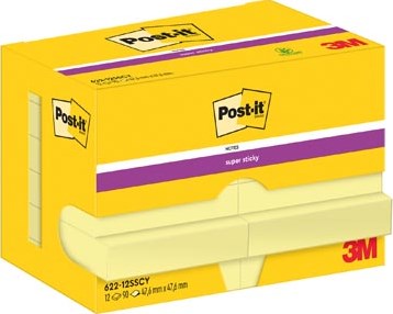 Post-It Super Sticky Notes 90 vel 476 x 476 mm geel pak van 12 blokken