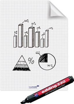 Legamaster Magic-Chart flipchart folie, ft 60 x 80 cm, wit, geruit, rol van 25 vel