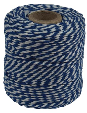 Katoentouw klos van 50 g blauw-wit +/- 45 m