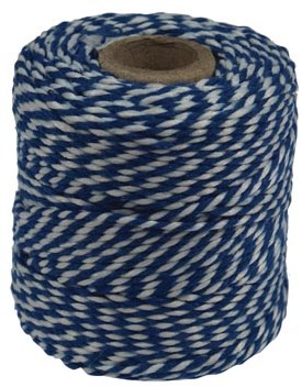 Katoentouw klos van 50 g blauw-wit +/- 45 m