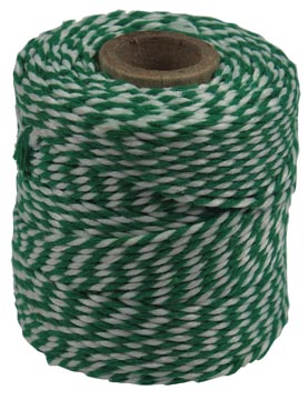 Katoentouw klos van 50 g groen-wit +/- 45 m