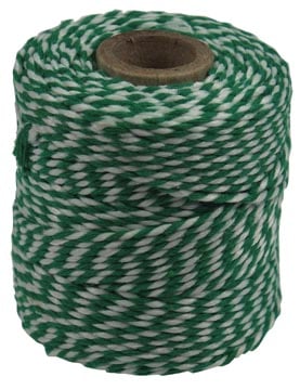 Katoentouw klos van 50 g groen-wit +/- 45 m