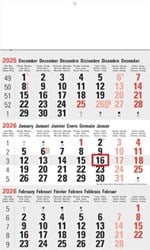 3-maandkalender Classic grijs, 2026