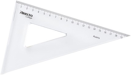 Meetdriehoek Aristo 20 cm 30/60graden transparant-2
