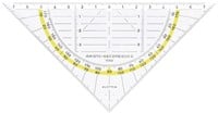 Aristo geodriehoek 16 cm flexibel transparant met gele rand