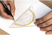Aristo geodriehoek 16 cm flexibel transparant met gele rand-1