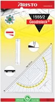 Aristo geodriehoek 16 cm flexibel transparant met gele rand-2