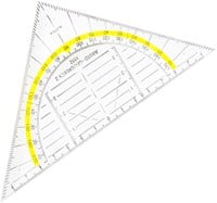 Aristo geodriehoek 16 cm flexibel transparant met gele rand-3