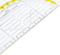 Aristo geodriehoek 16 cm flexibel transparant met gele rand-3