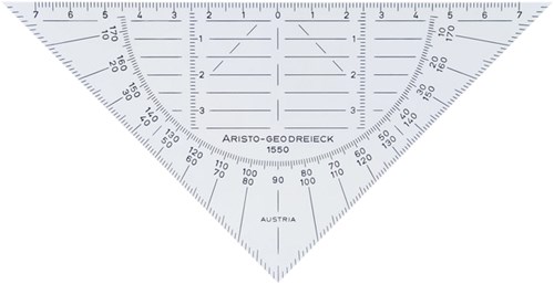Aristo geodriehoek 16 cm flexibel transparant