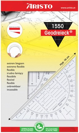 Aristo geodriehoek 16 cm flexibel transparant-2