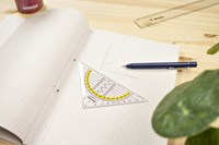 Geodriehoek Westcott 140mm transparant-3