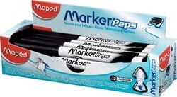 Whiteboard stiften Marker'Peps doos van 12 stuks zwart