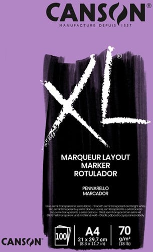 Tekenblok Canson XL Marker A4 70gram 100vel