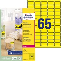 AVERY etiketten L7651-Y25 38,1 x 21,2 mm neon geel afneembaar ds/25 vel-2