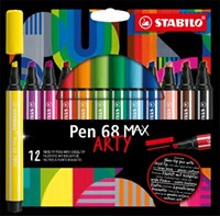 Viltstift STABILO Pen 68 /12 Max Arty assorti etui à 12 stuks