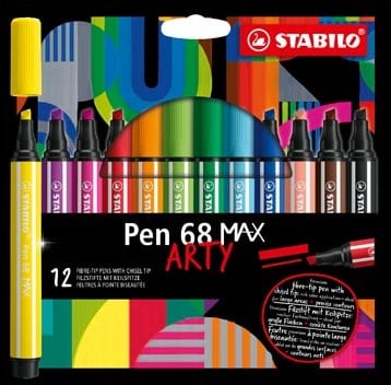 Viltstift STABILO Pen 68 /12 Max Arty assorti etui à 12 stuks