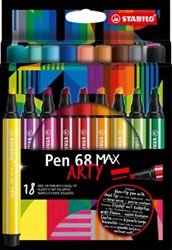 STABILO pen 68 viltstift MAX ARTY etui van 18 stuks assorti