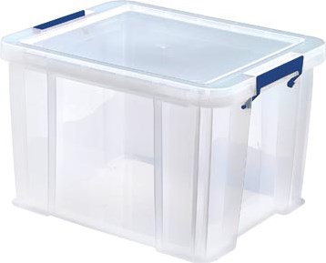 Opbergbox 36 liter transparant verpakt per 3 stuks Bankers Box