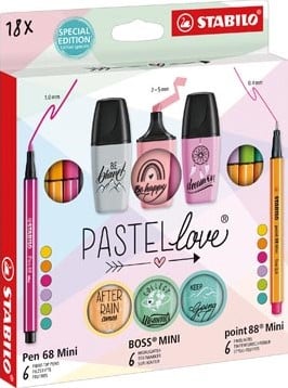 Stabilo stiften set Pastellove 18 stuks