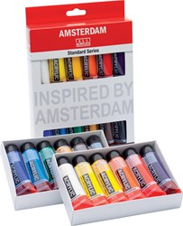Amsterdam acrylverf tube van 20 ml etui van 12 stuks in geassorteerde kleuren