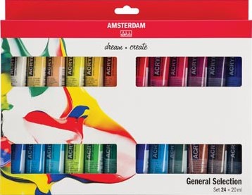 Amsterdam acrylverf tube van 20 ml, etui van 24 stuks