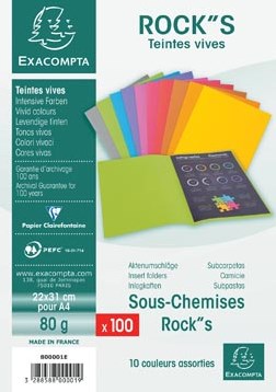 Exacompta dossiermap ROCKS 80, ft 22 x 31 cm, pak van 100, geassorteerde kleuren"