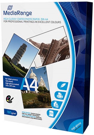 MRINK105 MEDIARANGE photo paper A4 (210x297mm) 100sheet white 160gr