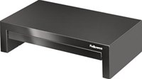 Monitorstandaard met lade Fellowes Designer Suites zwart verstelbaar met opbergruimte-2