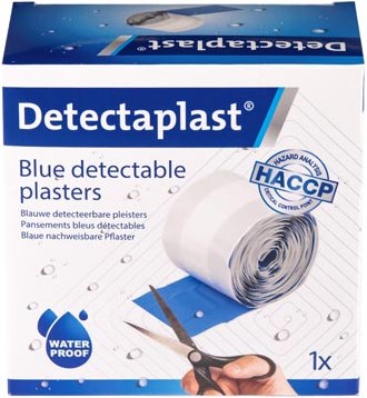 Waterbestendige blauwe pleisters Detectaplast Universal 6 cm x 5 m op rol