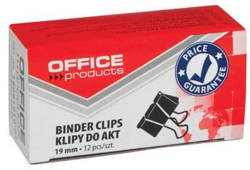 Foldback clips zwart 19 mm 12 stuks