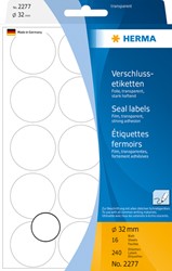 Herma etiketten 2277 rond 32mm transparant 240stuks