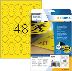 Herma etiketten 8034 30mm rond 1200stuks geel