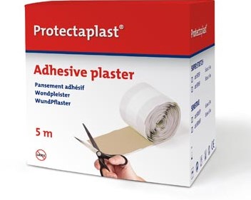 Pleisters op rol huidskleurig Protectaplast Elastic textielpleister 6 cm x 5 m