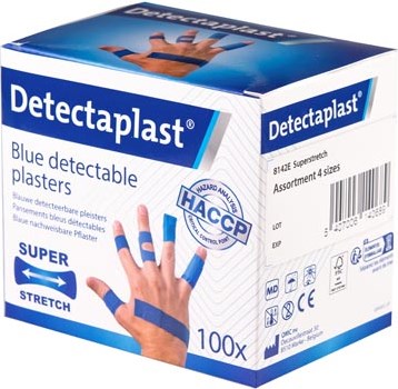Blauwe pleisters Detectaplast Elastic assorti afmetingen pak van 100 stuks-2